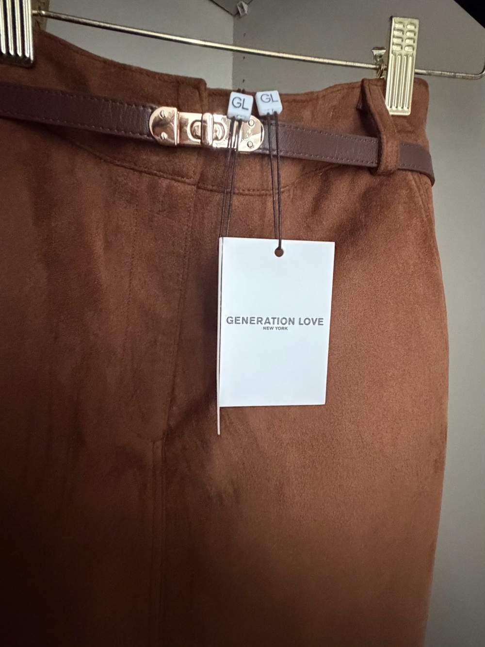 Generation Love Medina Faux Suede Midi Skirt in Caramel SOLD OUT ON REVOLVE